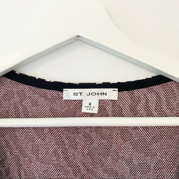 St. John Jacquard Knit Scoop Front Neck Shell 4 - Picture 4 of 5